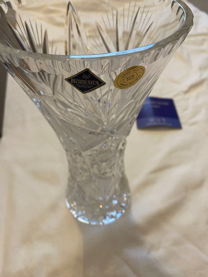 【新品】ボヘミアグラス　ラスカ　クリスタル　花瓶　チェコ製