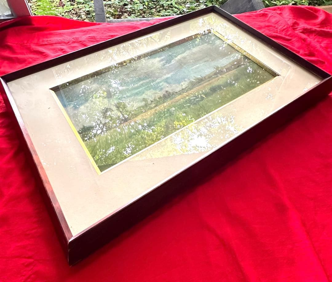 2114様感謝‼️麦‼️大地の恵み肉筆フランス麦畑‼️「五月の麦畑」ランドン作油彩画