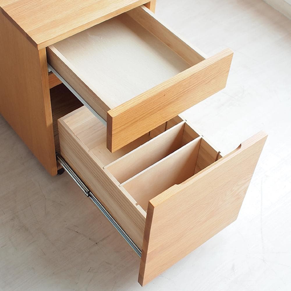 無印良品/MUJI オーク材 デスクワゴン 引出 ナチュラル ZR24069
