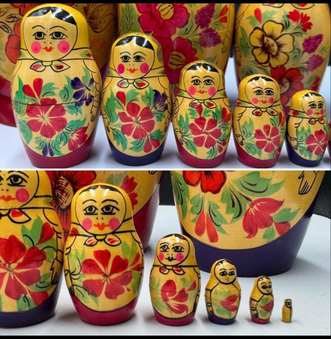 ソビエト　アンティーク　セミョーノフ社、巨大なマトリョーシカ　14組
