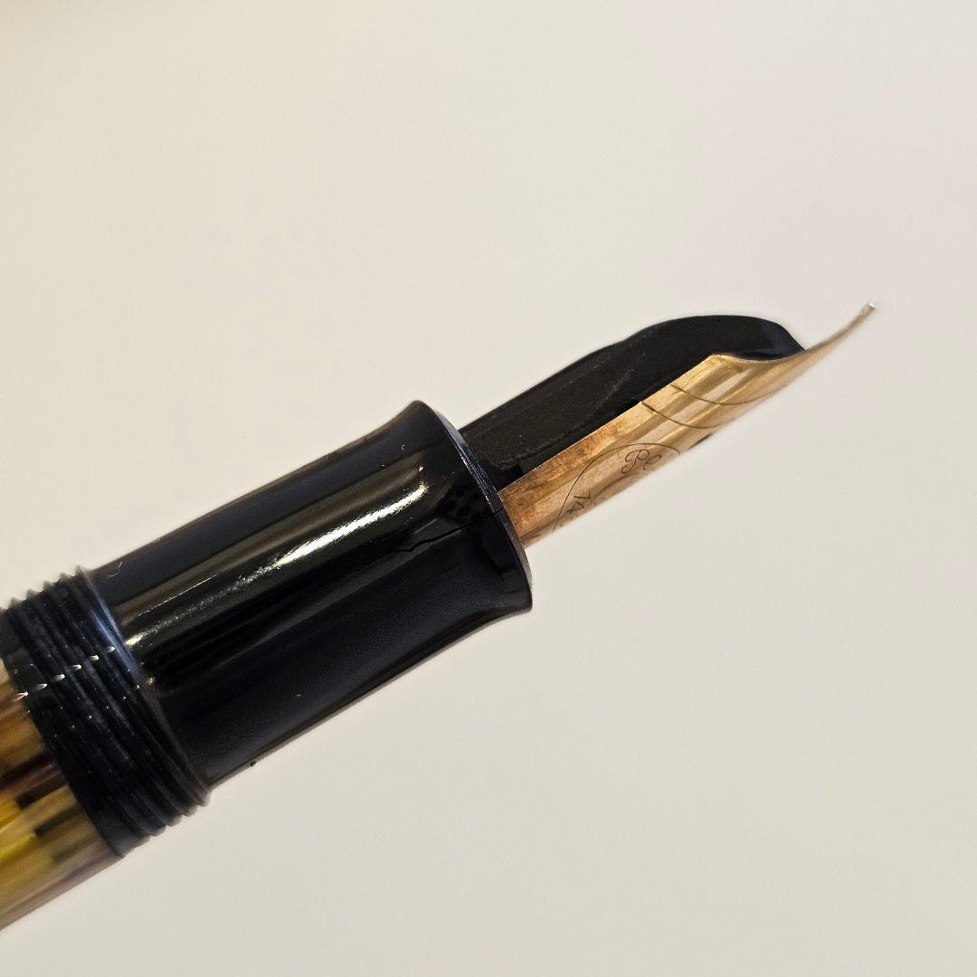 ペリカン万年筆400ヴィンテージ14金 茶縞