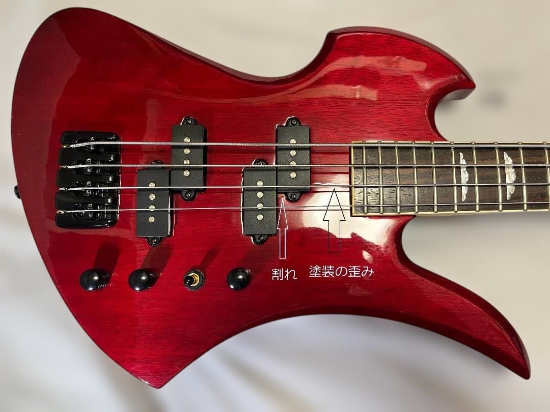 B.C.Rich モッキンバードベース　シースルーワインレッド　レアカラー