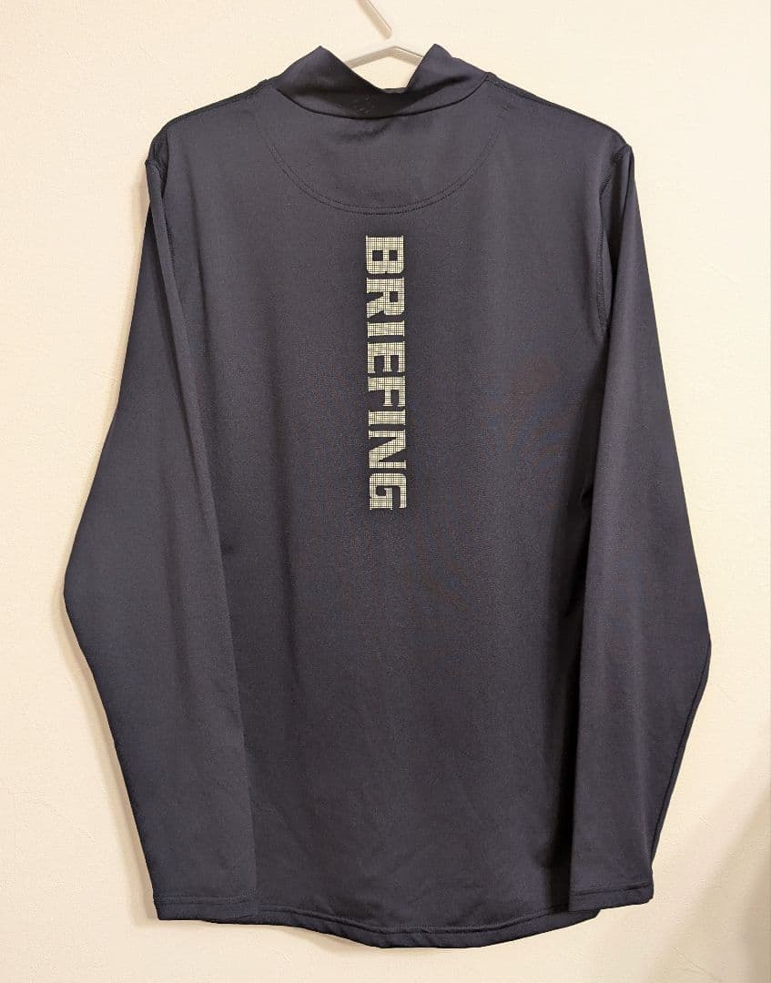 BRIEFING モックネックゴルフ長袖シャツ M　ネイビー