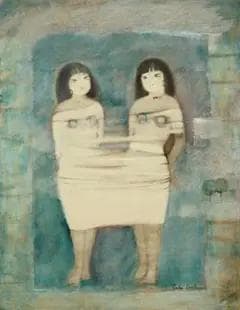 油絵 菅家令子 絵 絵画 インテリア 額付(黒) F6-102023 人物女性像