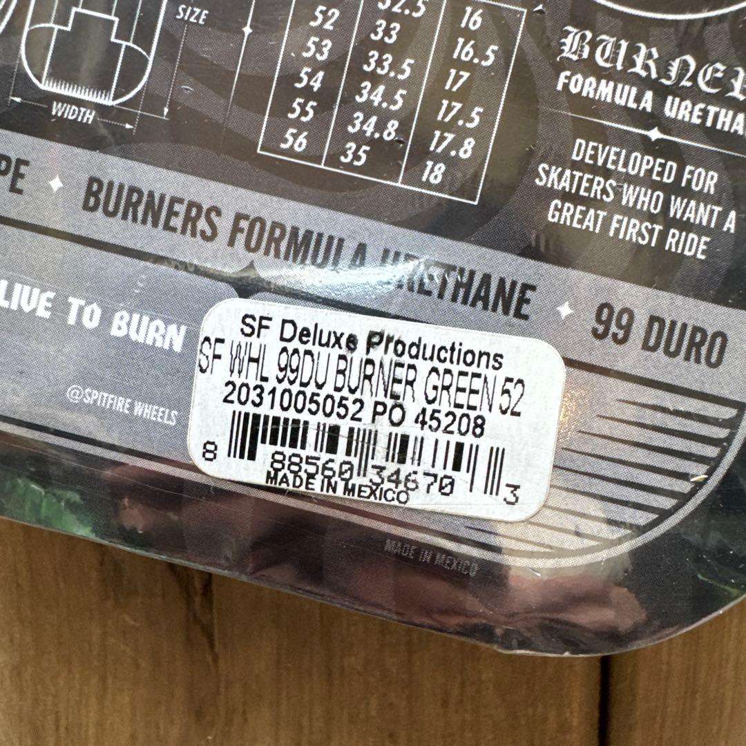 SPITFIRE BURNERS 52mm99aスケボーウィール定価9,130