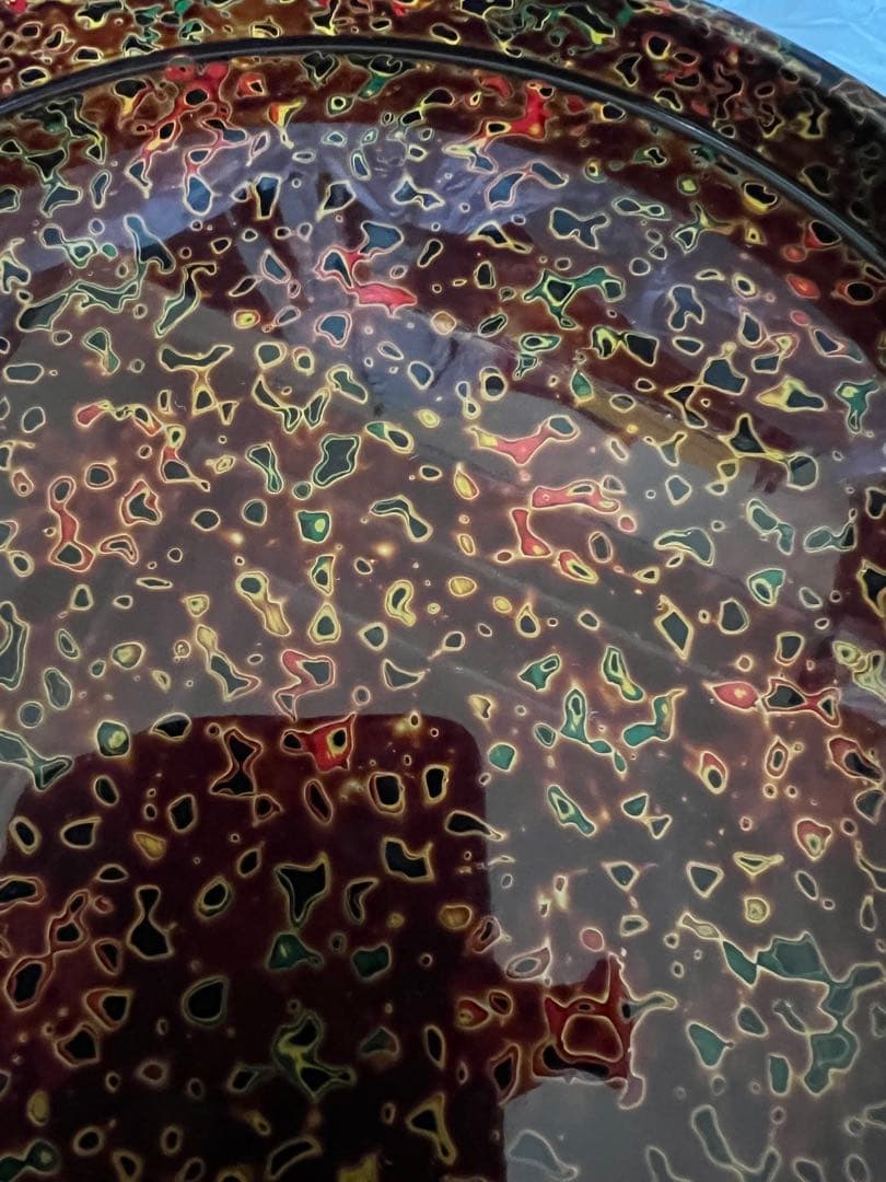 津軽塗り丸盆(ななこ塗)