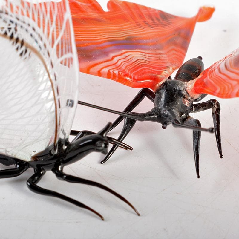 ガラス細工　蝶　蜻蛉　置物　5点まとめて　F　R6001