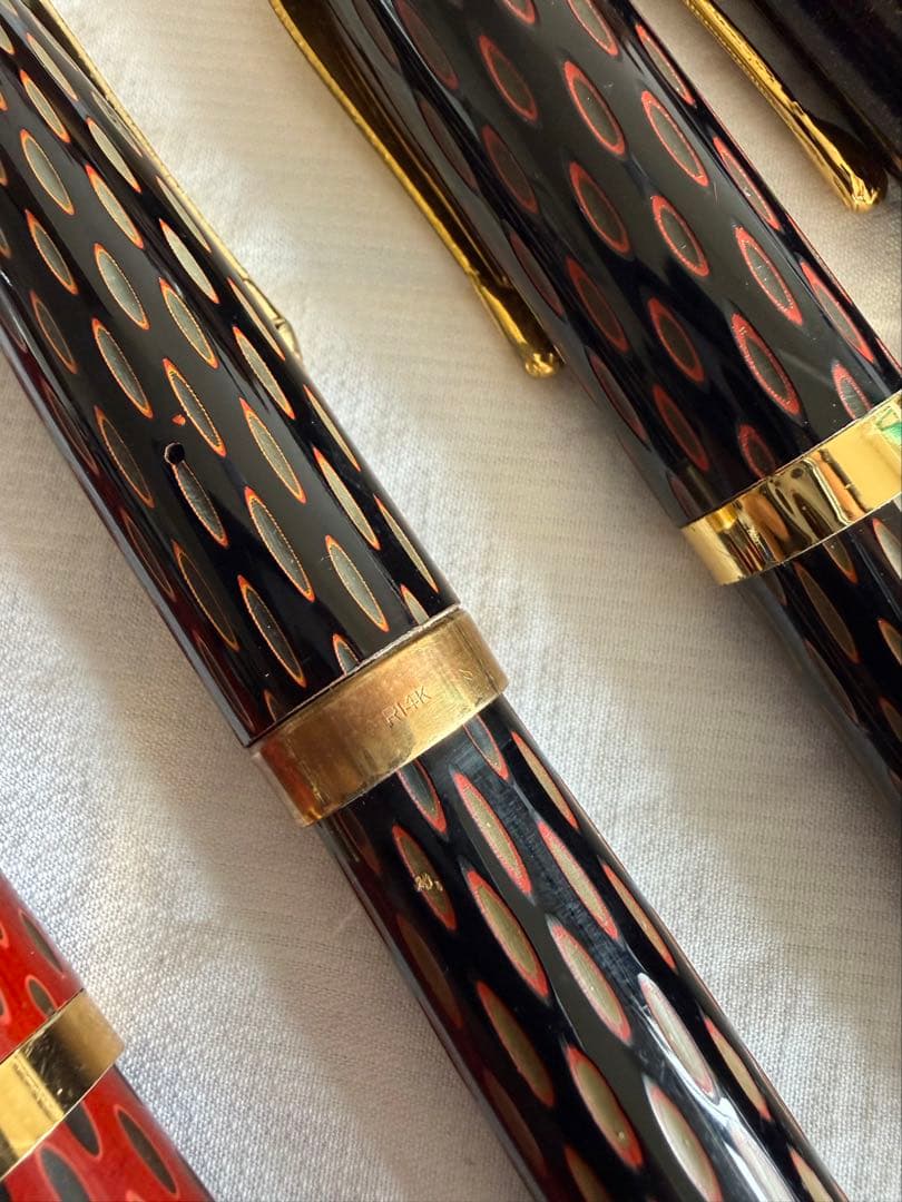 酒井栄助、兜木、鎌倉彫、土填修一万年筆5本セット