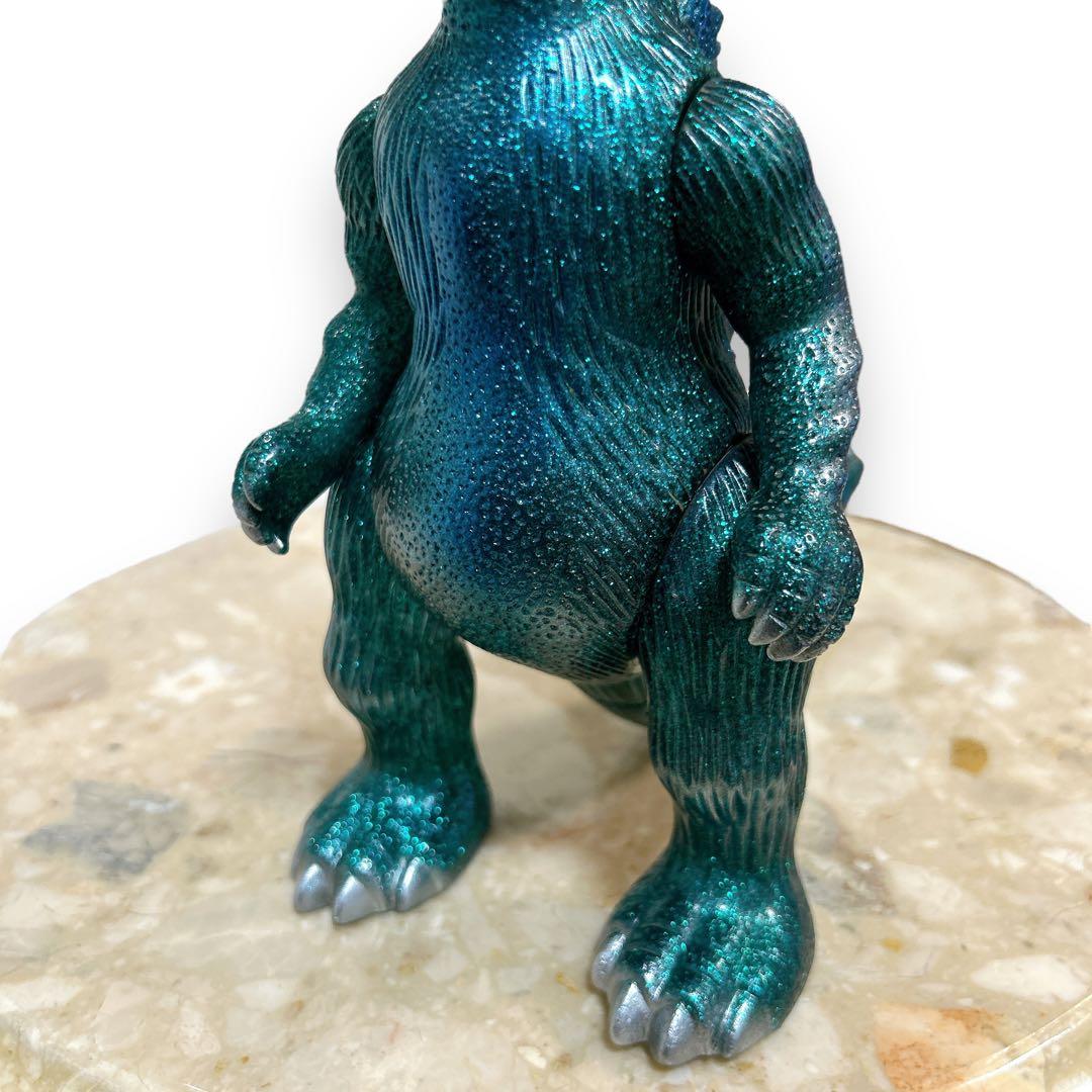 マルサン グリーンラメ 赤目 ゴジラ 約23cm ソフビ フィギュア