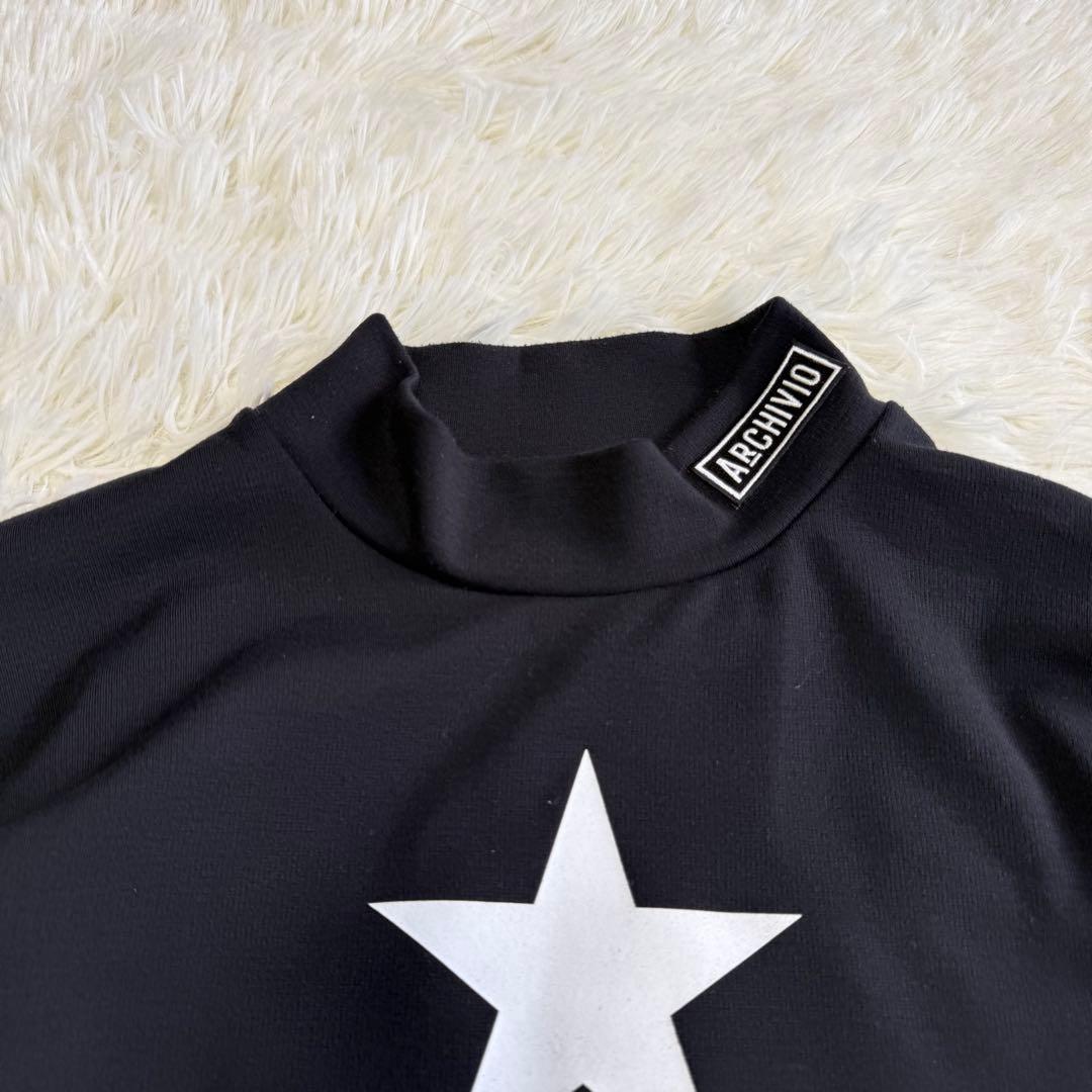 【アルチビオ】美品 モックネック ブラック ビッグロゴ 46サイズ メンズ
