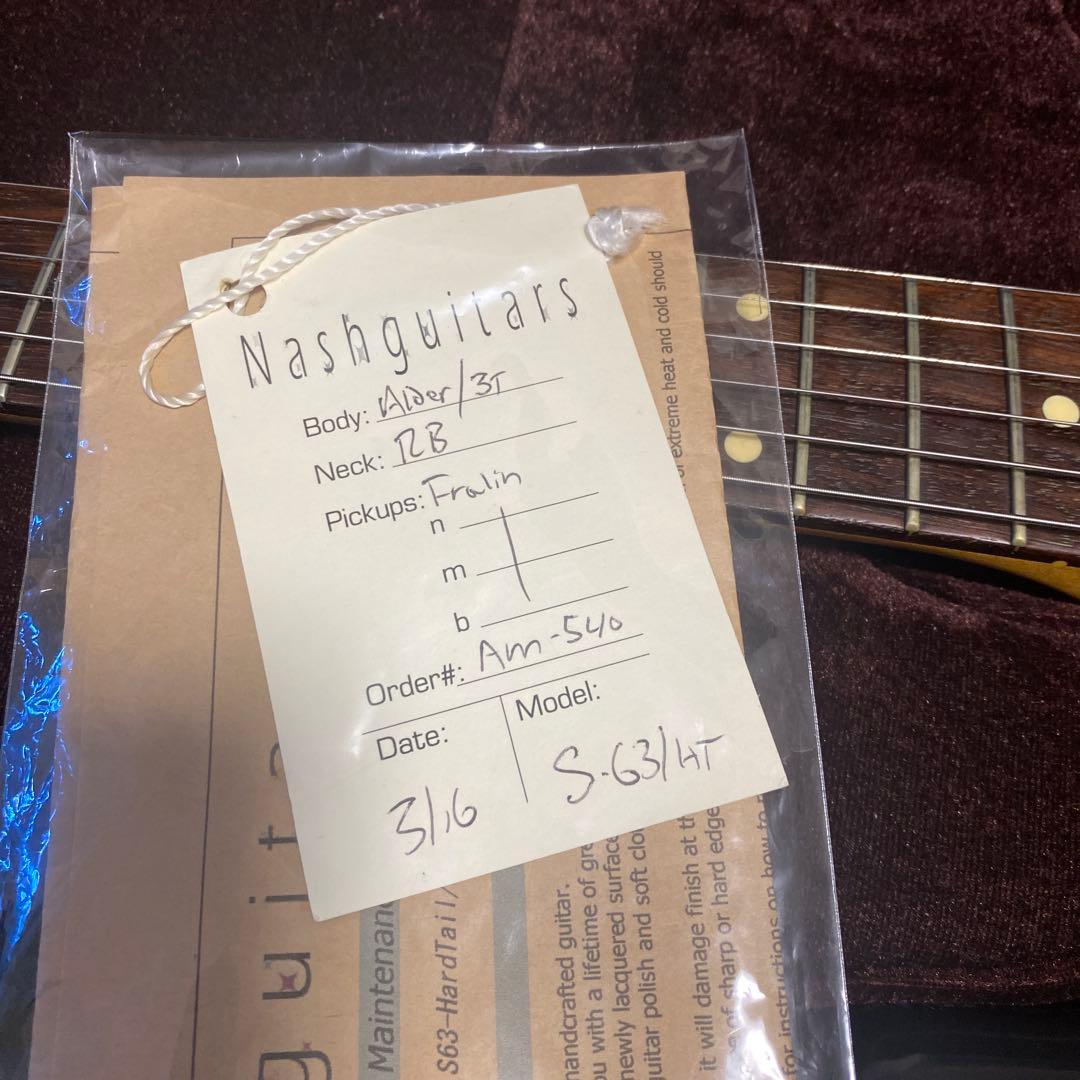 ギター Nash Guitars S-63 3Tone burst Hard Tail