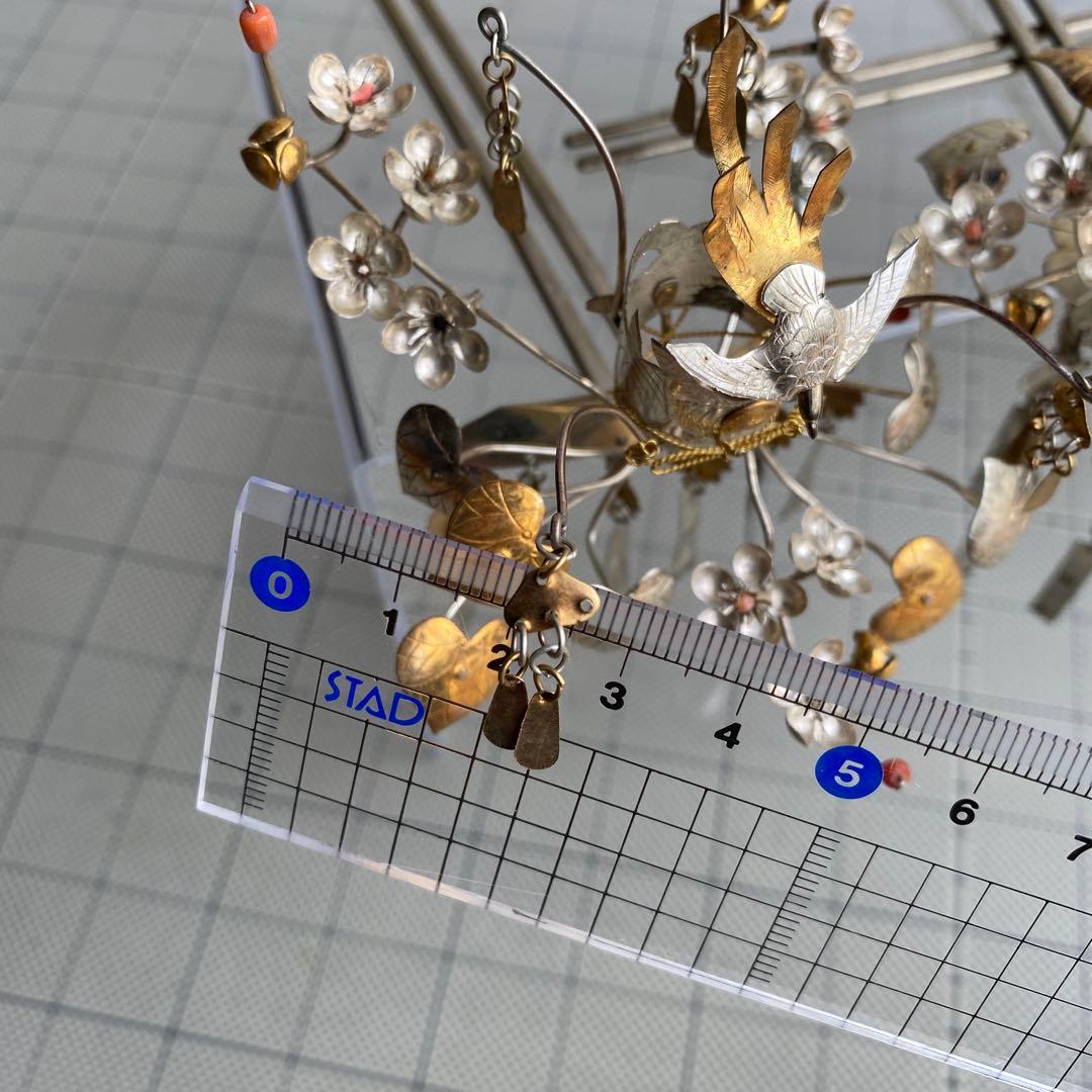 アンティーク　金工細工　花嫁かんざし　金銀びらかんざし