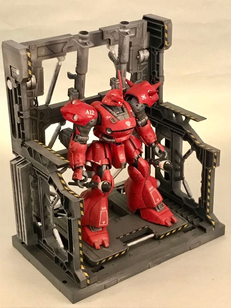 ガンプラ1/144赤いケンプファーHGモノアイLEDマグネット独立点灯ジャンク