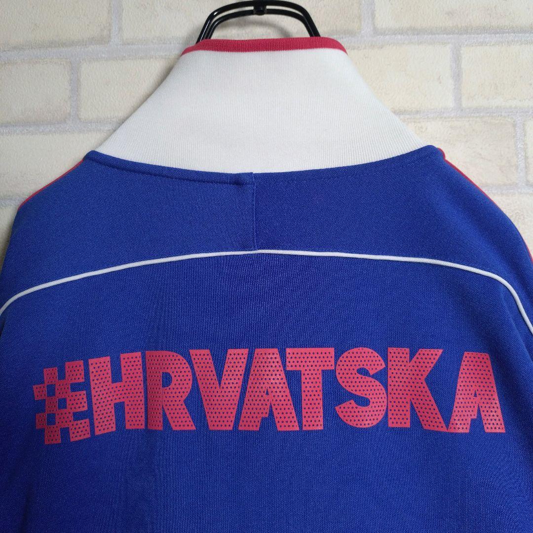 ナイキ★クロアチア代表 刺繍ロゴ エンブレムワッペン アンセムジャケット 青 L