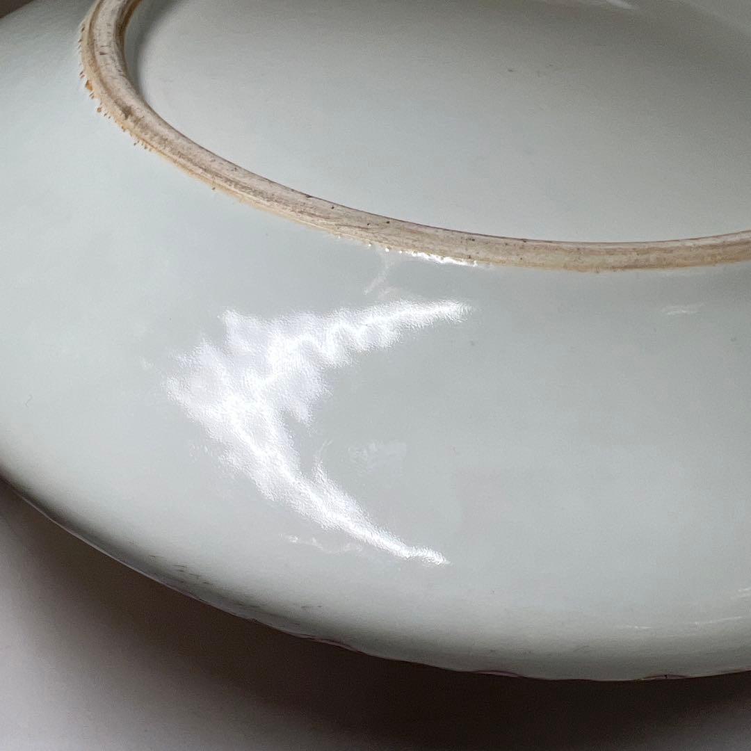 中国清時代　釉裏紅獅子図大鉢　幅約26㎝　東Y8-0203☆2Fトコサ