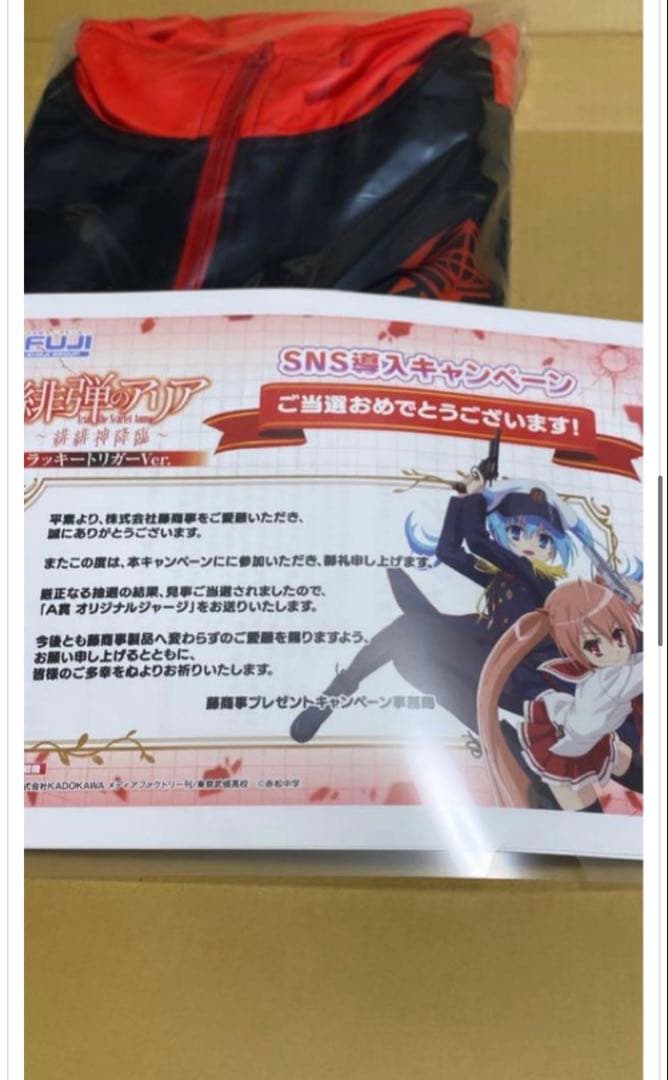 ム*ウ様 緋弾のアリア　オリジナルジャージA賞