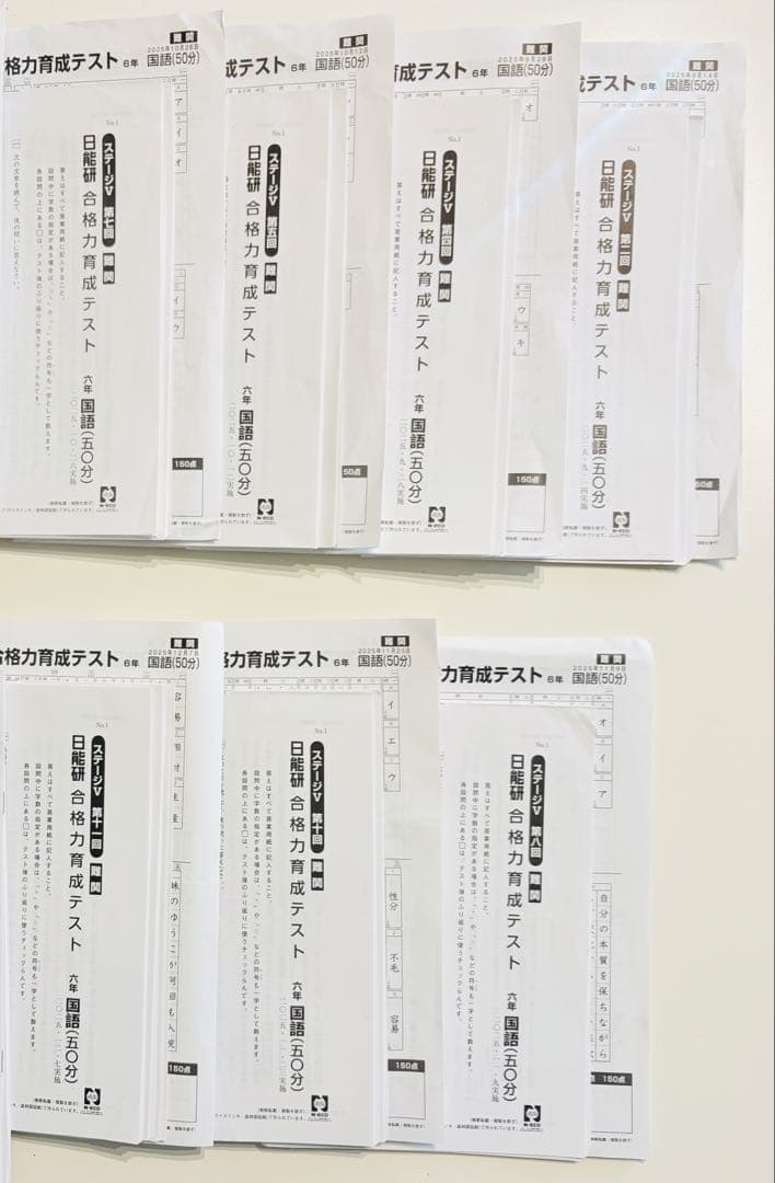 日能研合格力育成テスト 合格力実践テスト 6後期フルセット2025年4教科 難関