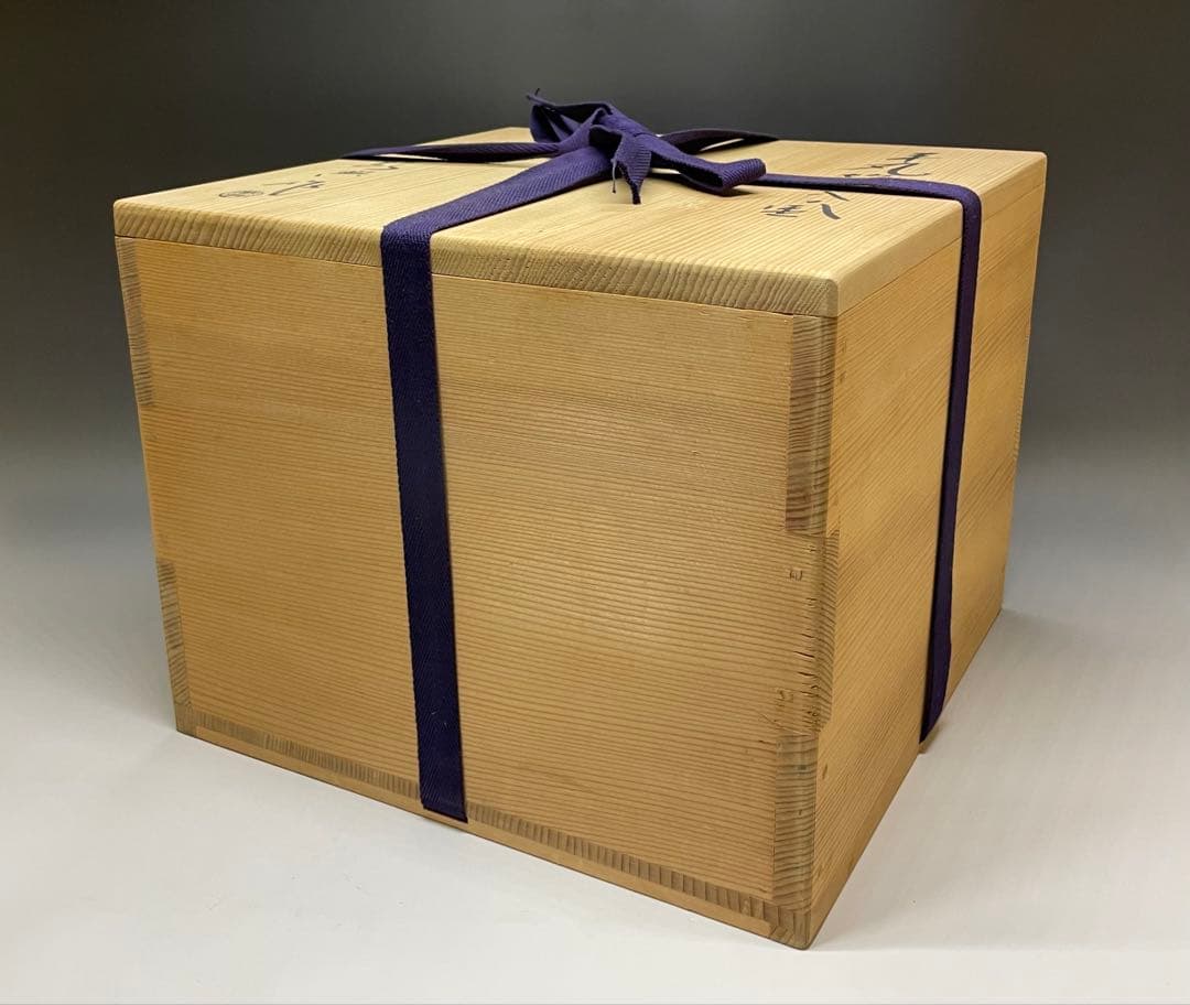 momotoi　人間国宝　高橋敬典　平丸筋入釜　茶釜　共箱　C 50