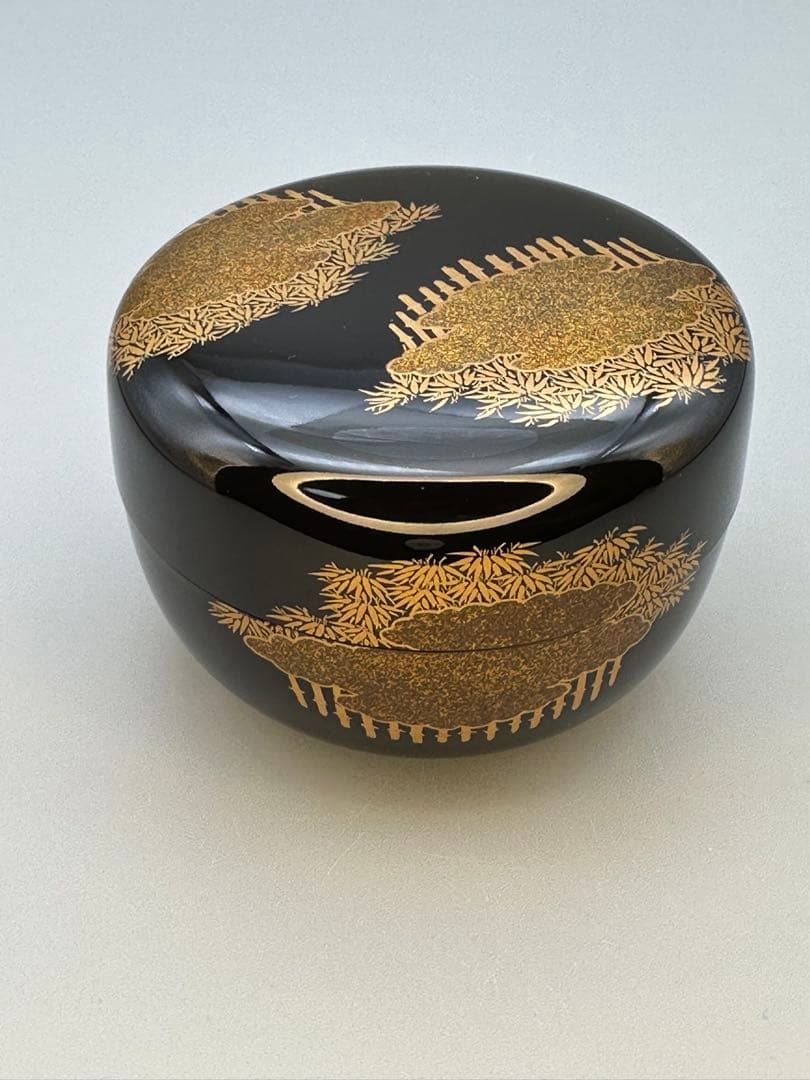 茶道具　棗　華山　金雲竹　平棗