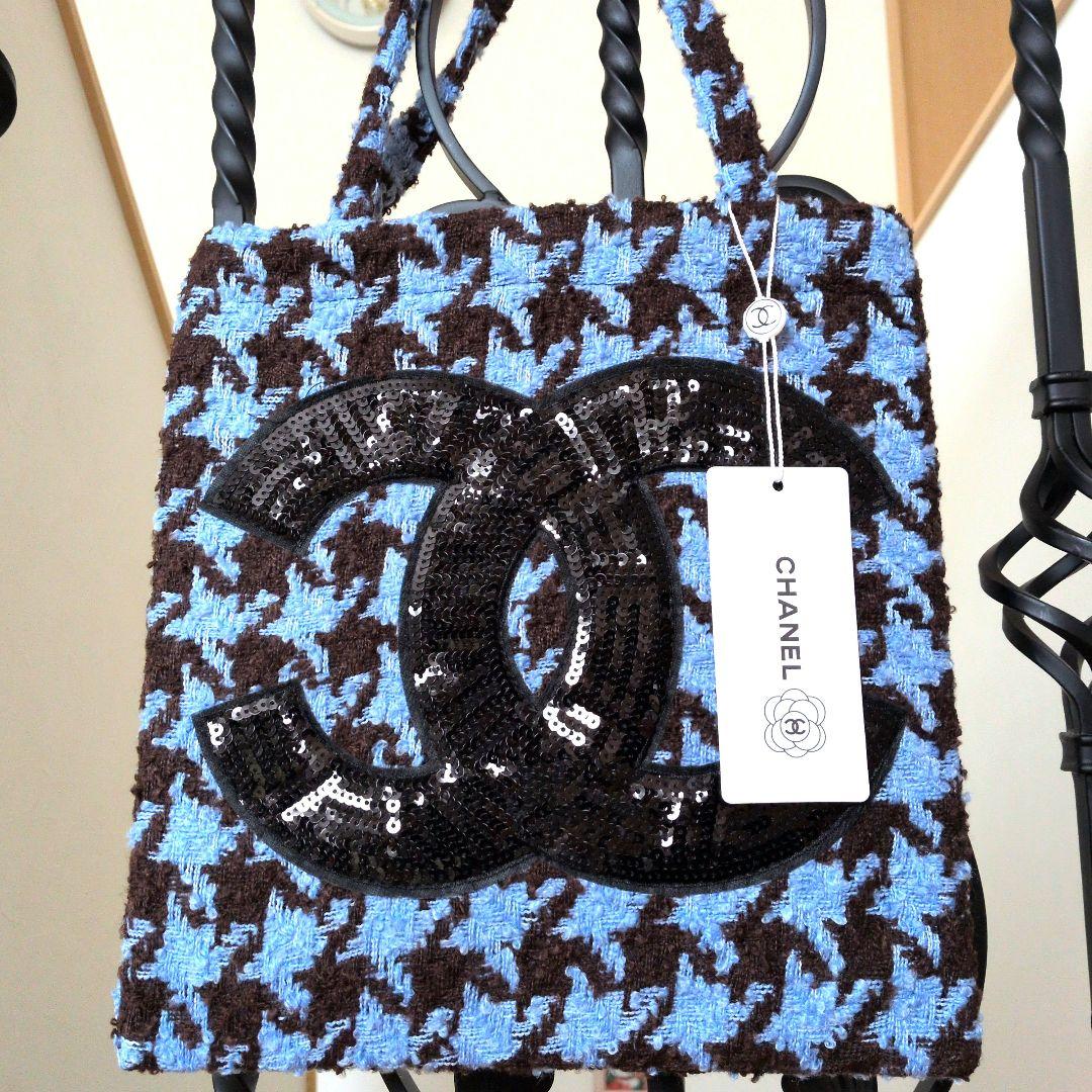 CHANEL ハウンドトゥース トートバッグ