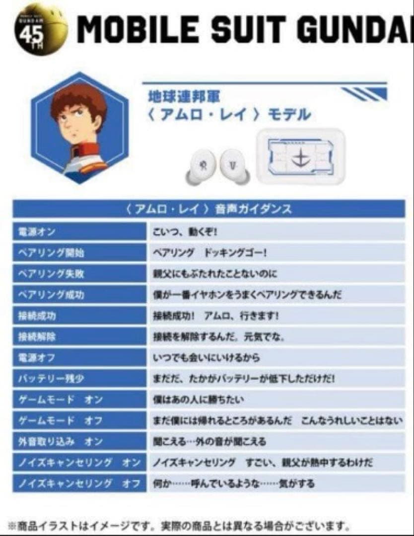 【新品】Onkyo ワイヤレスイヤホン　機動戦士ガンダム アムロ・レイ モデル