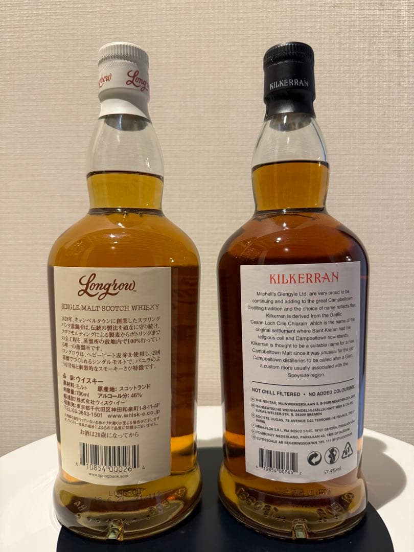 キャンベルタウン2本セット　ロングロウ　キルケラン8年カスクストレングスシェリー