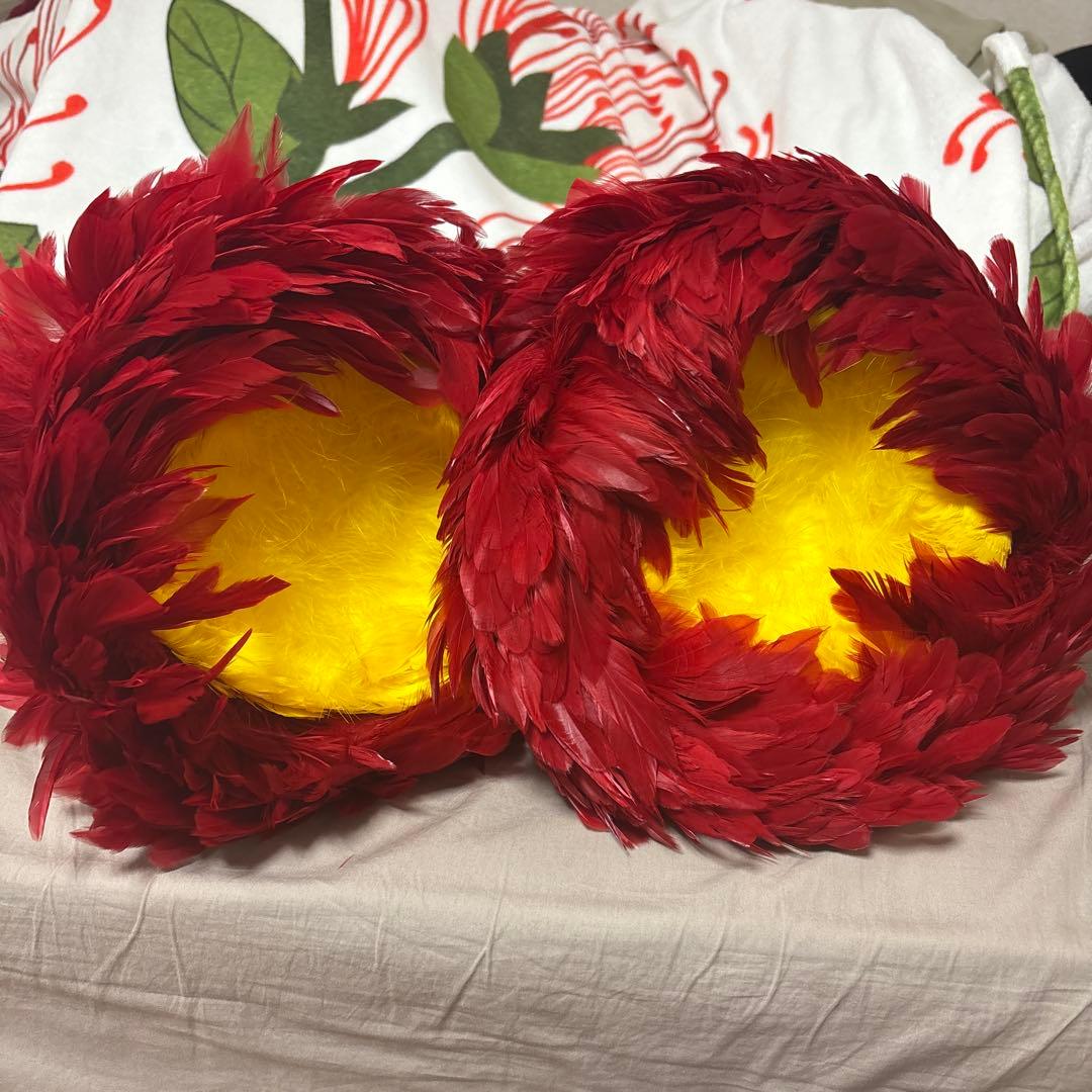 着脱式フラダンス用 タヒチ　赤と黄色ウリウリ　　分離