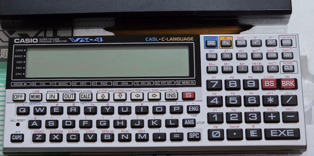 【動作確認済】CASIO スーパーカレッジ VX-4 本体、付属品あり