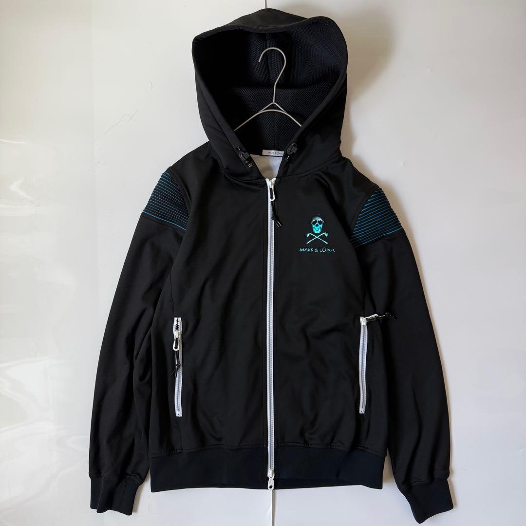美品　マークアンドロナ　メンズ　ジップ　パーカー　ブラック　46 スカル