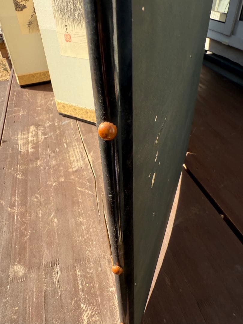 山水　屏風　昭和レトロ 水墨画 衝立 アンティーク　引き取り手渡