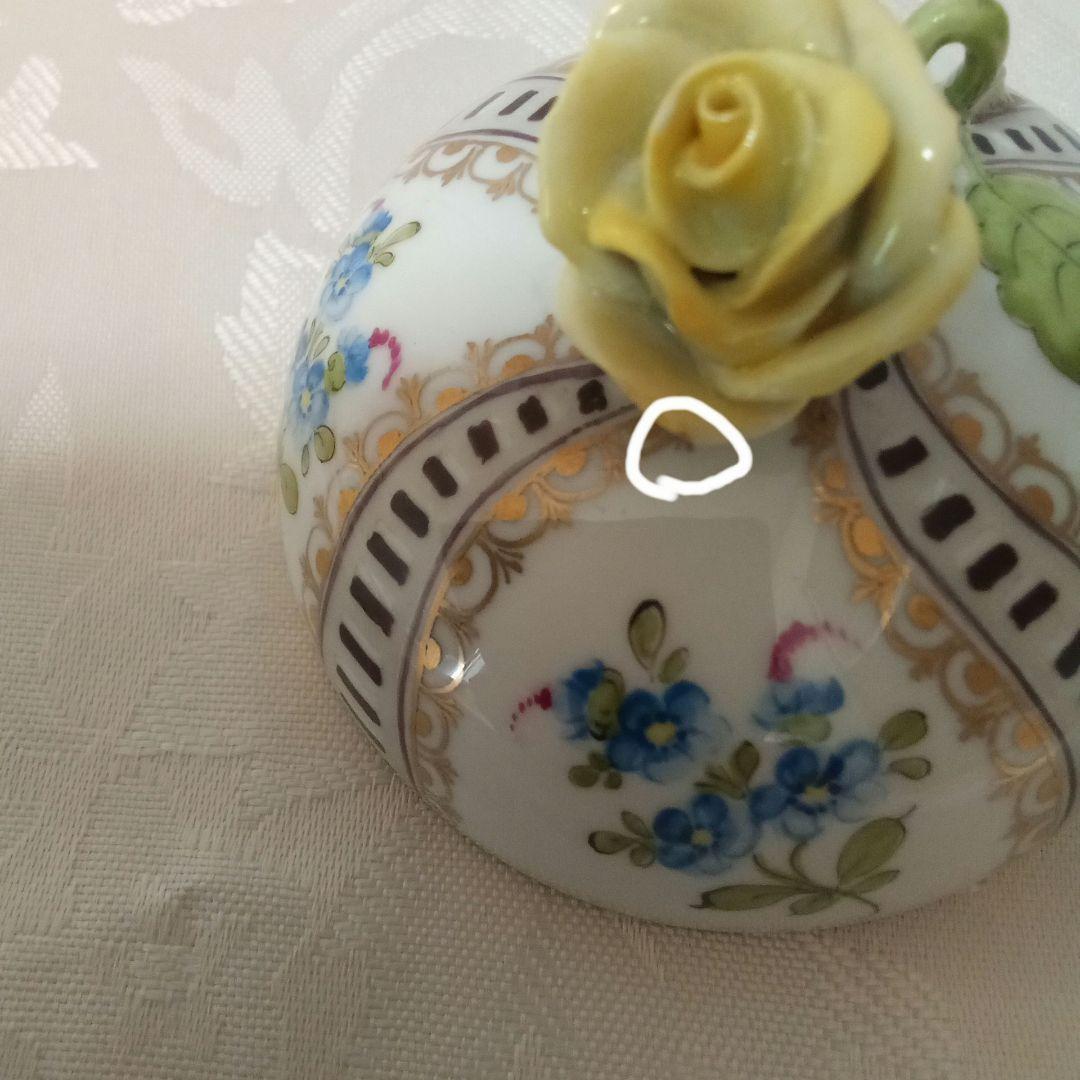 ヘレンド小物入れ　わすれな草　マスターペインターサイン入り