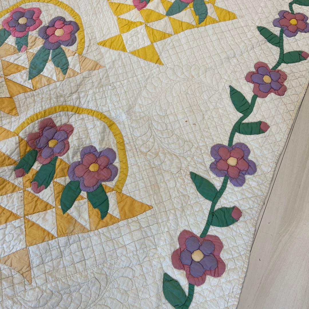 アンティークキルト✴︎フラワーバスケット