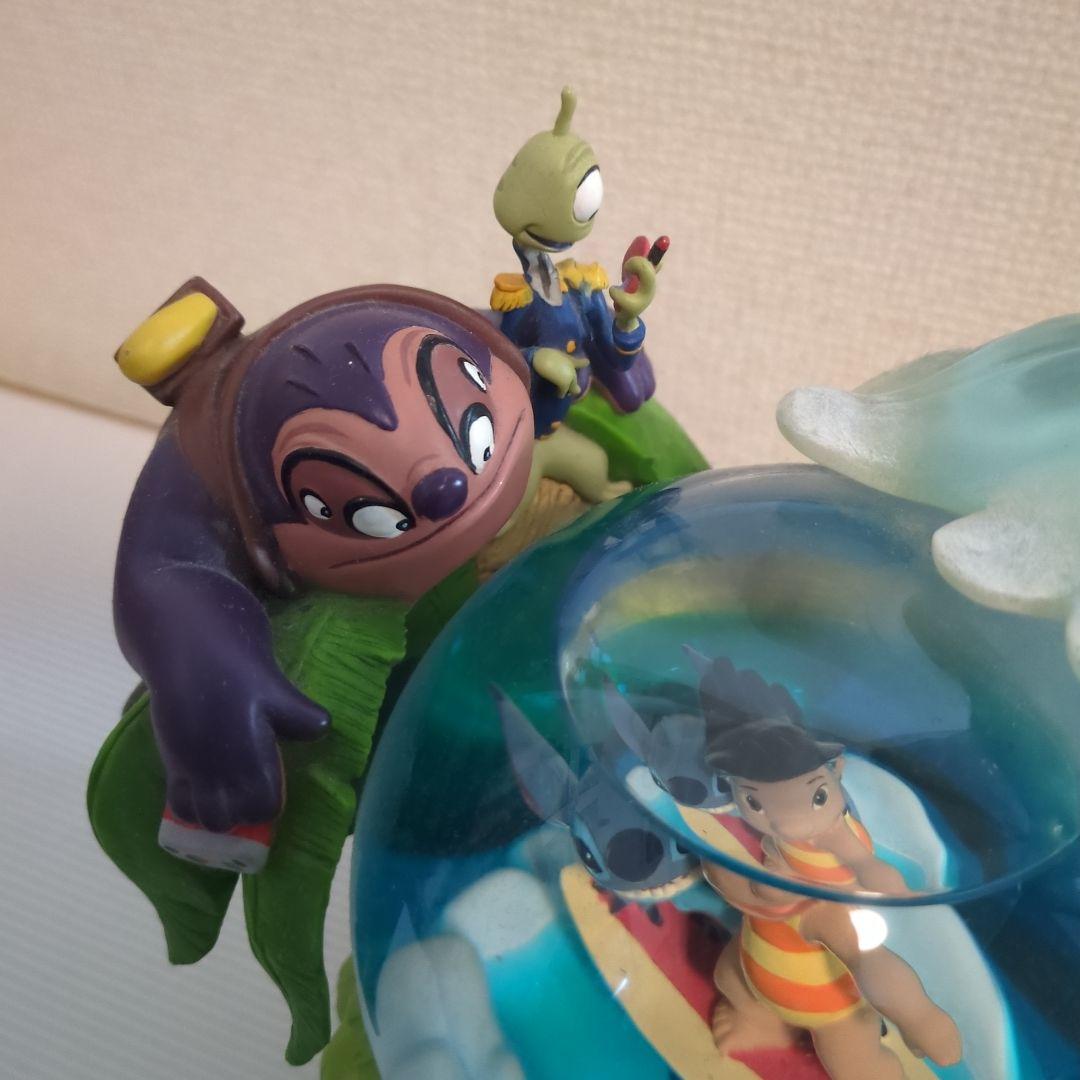 リロ＆スティッチ スノードーム スノーグローブ オルゴール付 サーフィン　希少