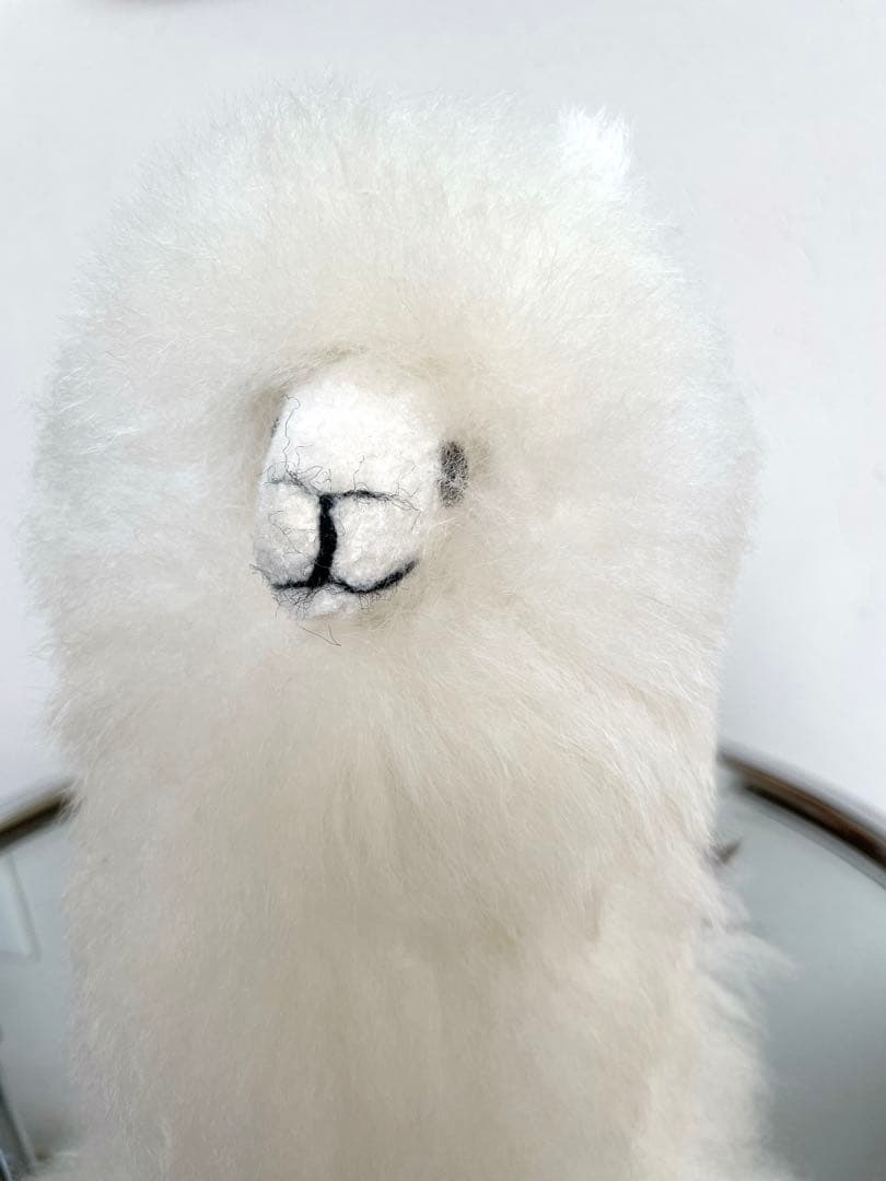 ☆リアルファー☆美品☆アルパカ　ぬいぐるみ　毛皮　リアル動物ぬいぐるみ