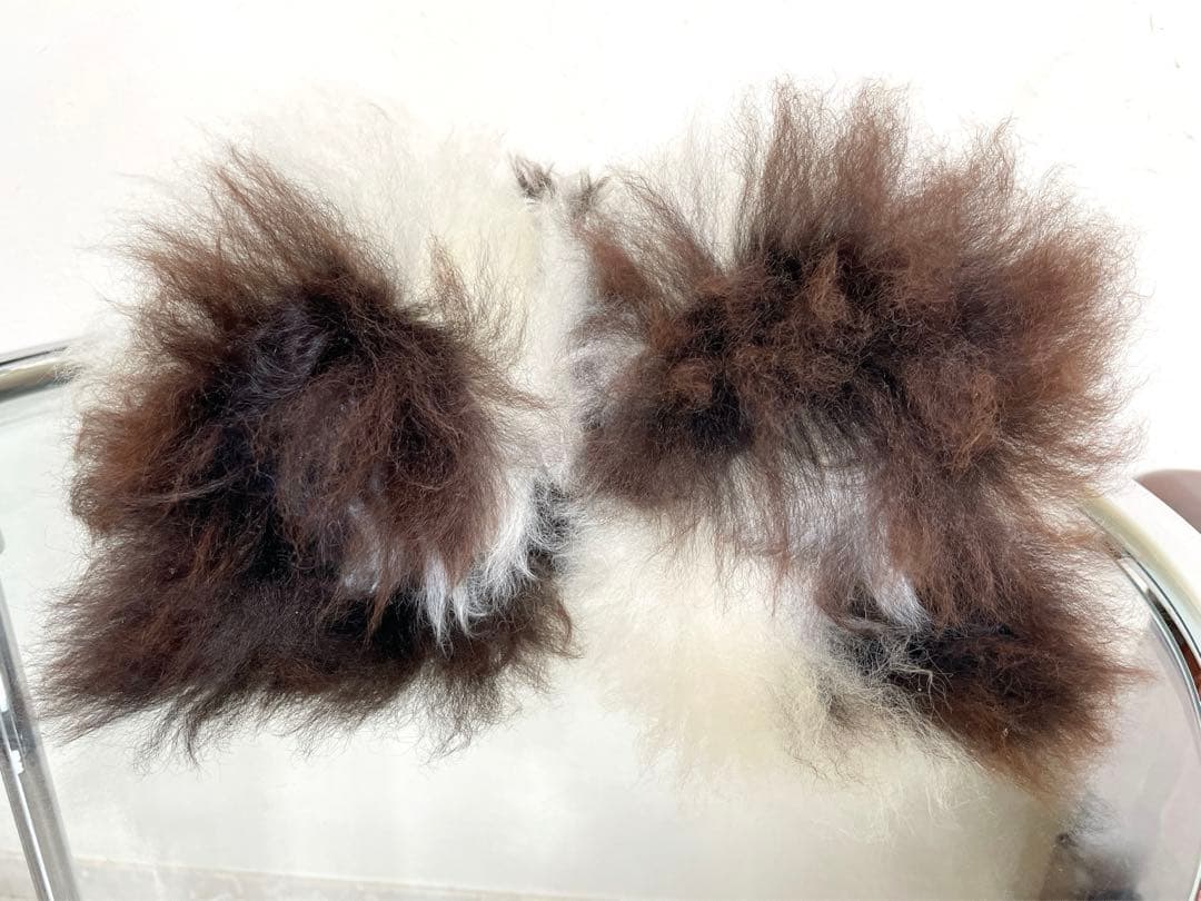 ☆リアルファー☆美品☆アルパカ　ぬいぐるみ　毛皮　リアル動物ぬいぐるみ