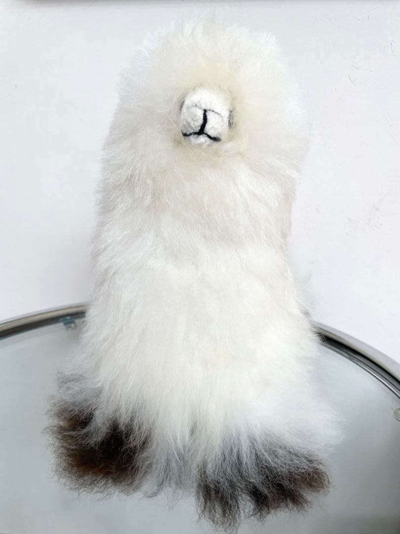 ☆リアルファー☆美品☆アルパカ　ぬいぐるみ　毛皮　リアル動物ぬいぐるみ