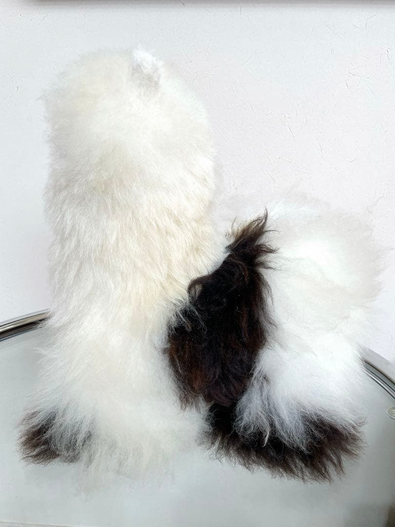 ☆リアルファー☆美品☆アルパカ　ぬいぐるみ　毛皮　リアル動物ぬいぐるみ