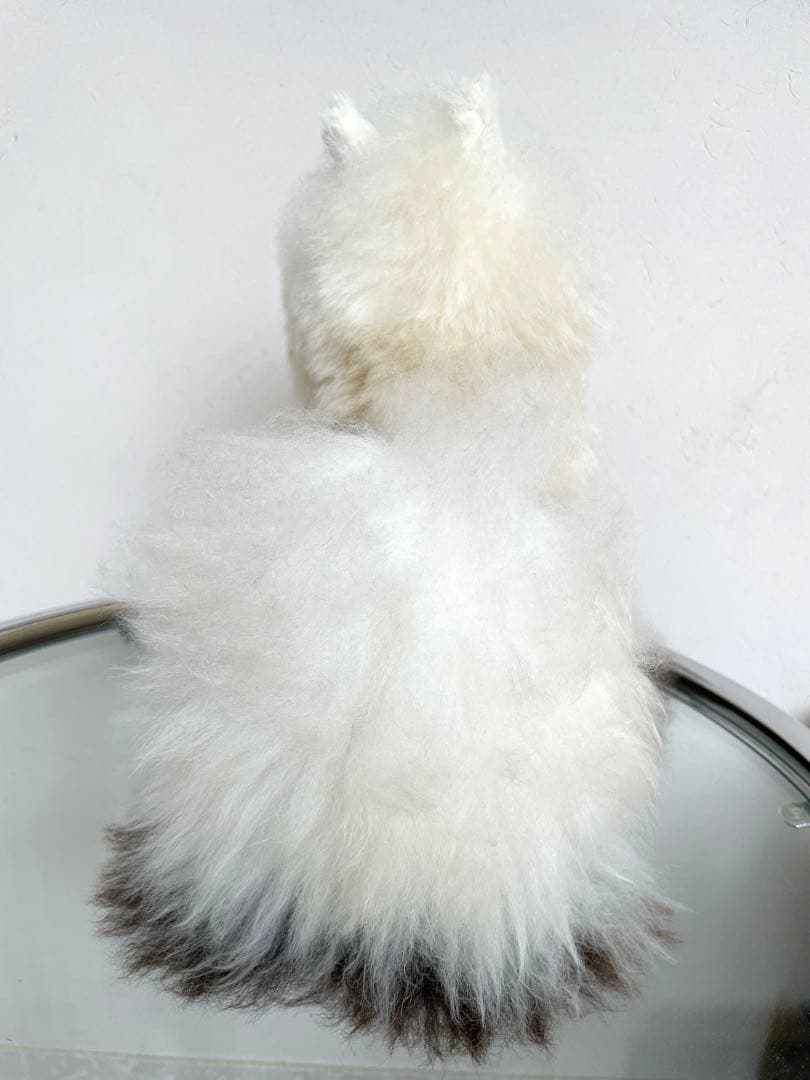 ☆リアルファー☆美品☆アルパカ　ぬいぐるみ　毛皮　リアル動物ぬいぐるみ