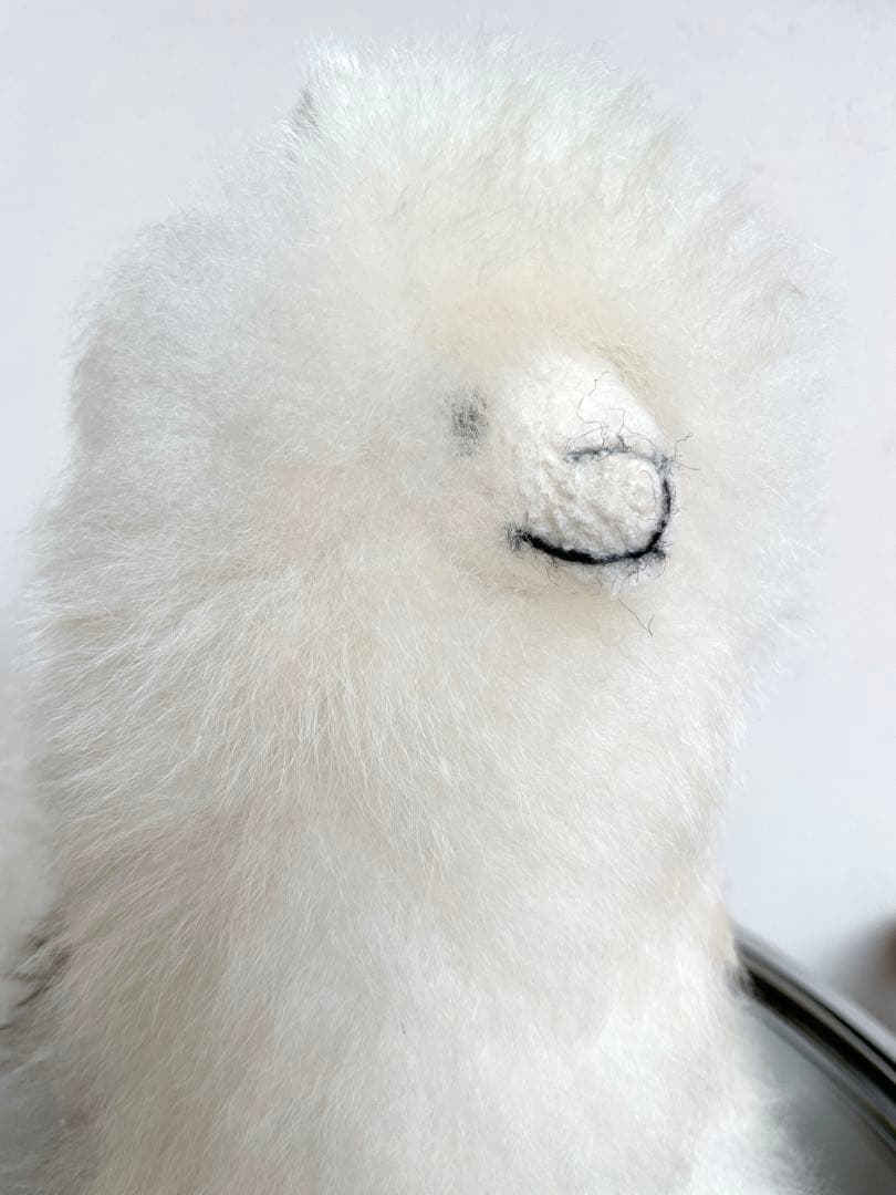 ☆リアルファー☆美品☆アルパカ　ぬいぐるみ　毛皮　リアル動物ぬいぐるみ