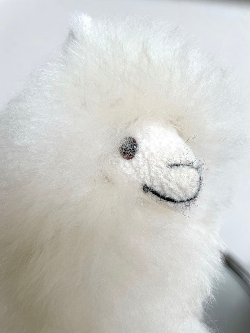 ☆リアルファー☆美品☆アルパカ　ぬいぐるみ　毛皮　リアル動物ぬいぐるみ