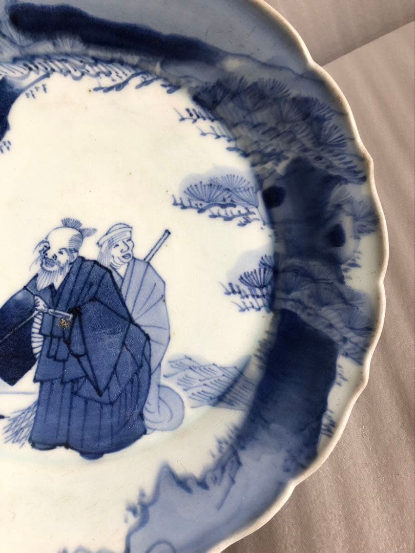 古伊万里　飾り皿　直径29cm　伊万里　染付　時代物26A3