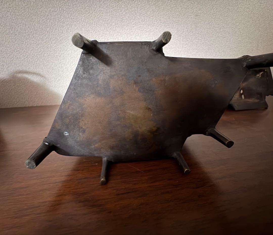 古銅 葛屋 香炉 高さ11cm