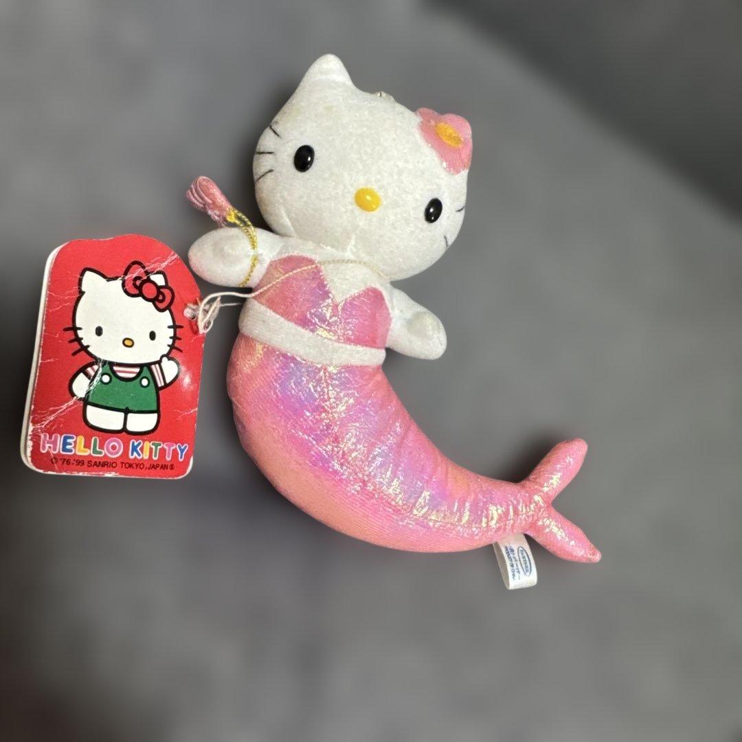 タグ付き希少品♡マーメイド　オーロラキティ♡1999♡ピンク人魚ぬいぐるみ