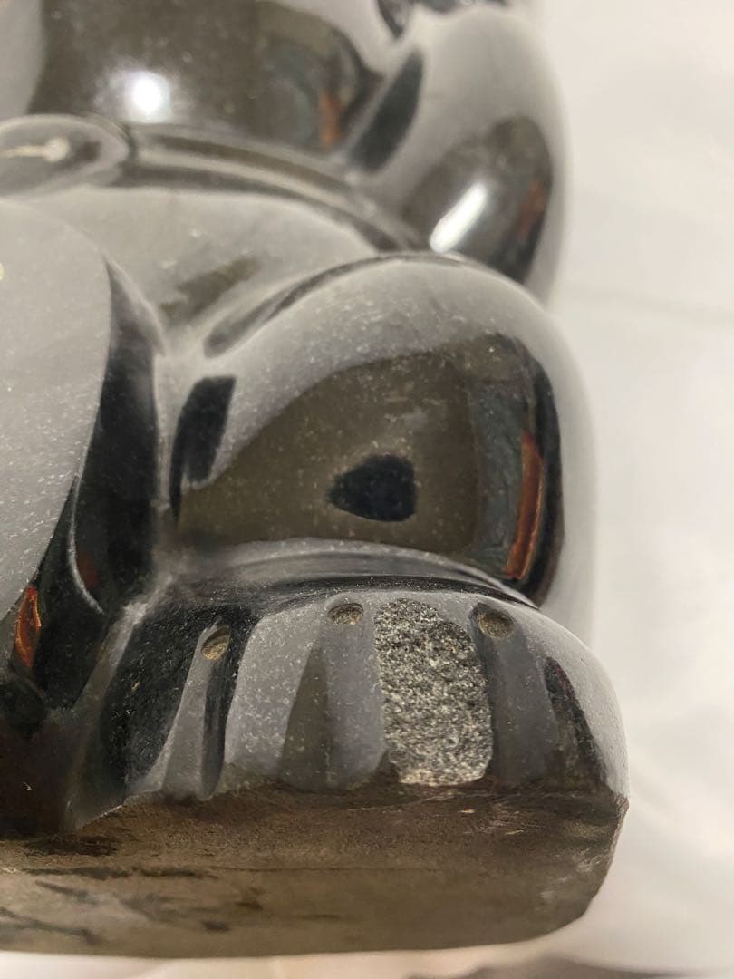 2278❣️黒御影石　招き猫　石像　彫刻　オブジェ