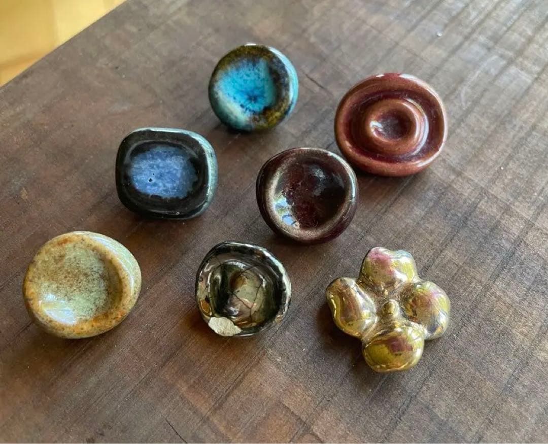 3個セット◆ ルーシーリー　陶製ボタン　国立工芸館　ビミニボタン