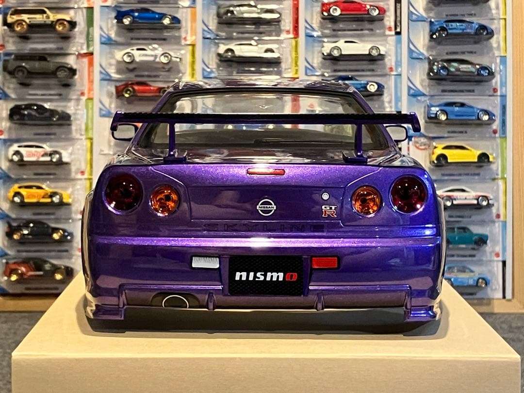 タミヤラジコン日産スカイラインGT-R R34 塗装済 スペアボディメタリック紫
