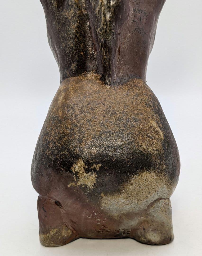 木南知加選 備前焼 裸婦像 共箱合布 置物 陶像 細工物 陶彫 オブジェクト