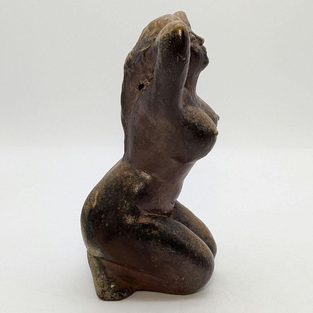 木南知加選 備前焼 裸婦像 共箱合布 置物 陶像 細工物 陶彫 オブジェクト