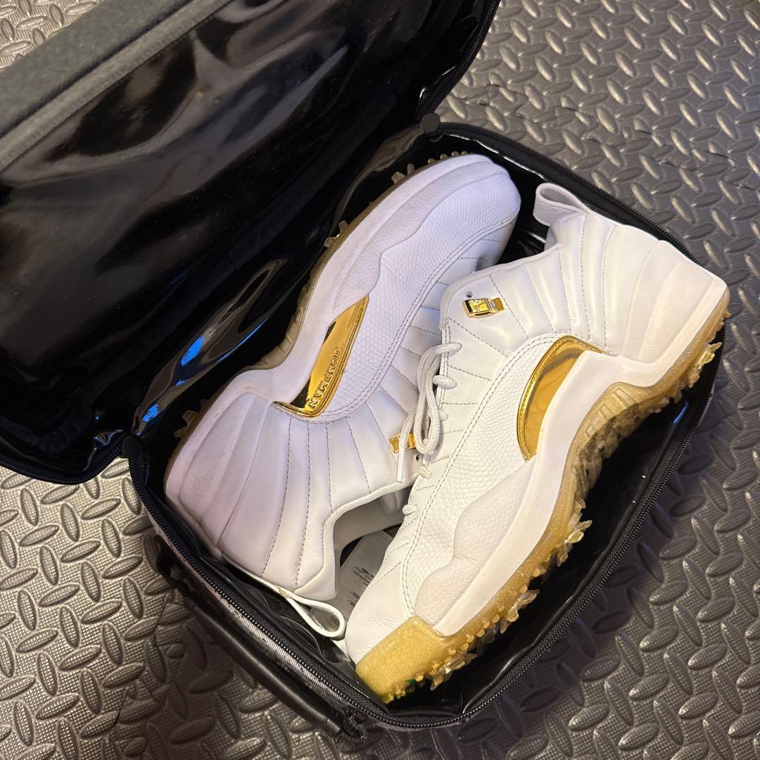 Air Jordan 12 ゴルフシューズ ホワイト/ゴールド　ケース付き