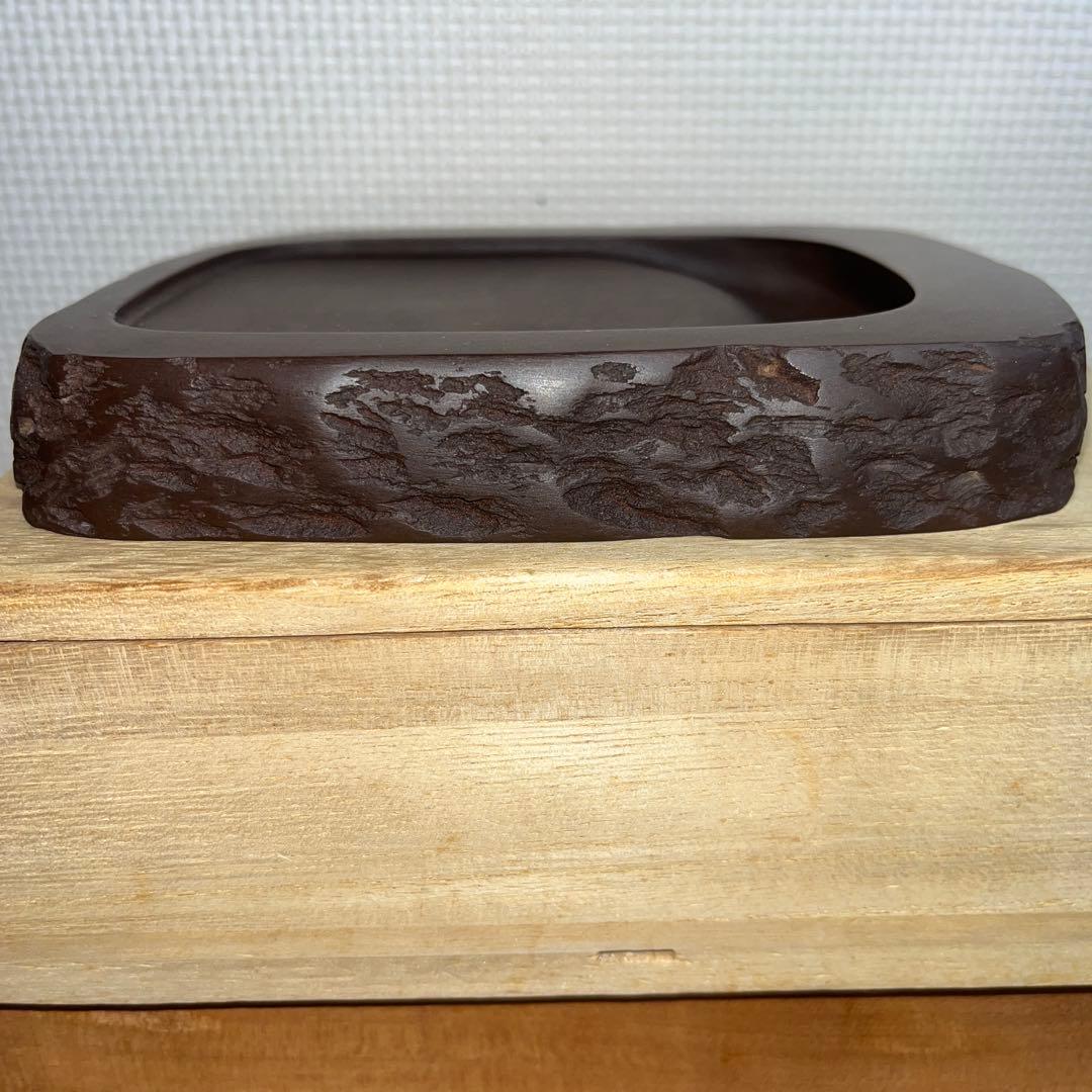 ⭕️赤間硯　野面硯　名工　堀尾卓司　新品美品　宝物　玉弘堂　女性好み作品　美しい